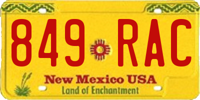 NM license plate 849RAC