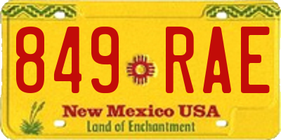 NM license plate 849RAE