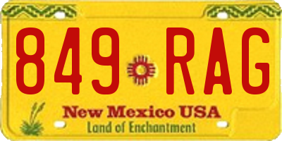 NM license plate 849RAG