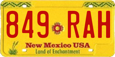 NM license plate 849RAH