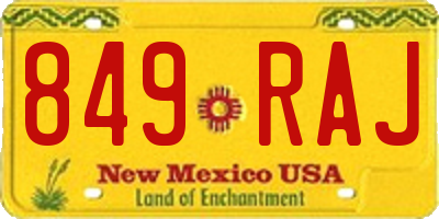 NM license plate 849RAJ