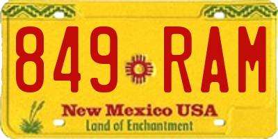 NM license plate 849RAM