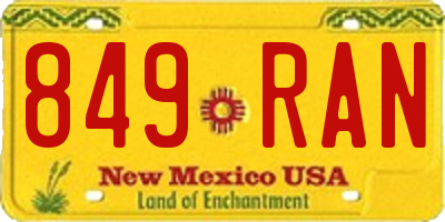 NM license plate 849RAN