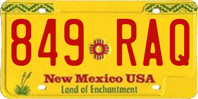 NM license plate 849RAQ