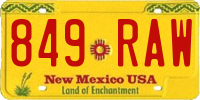 NM license plate 849RAW
