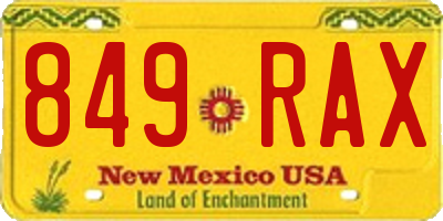 NM license plate 849RAX