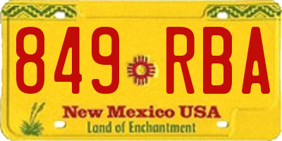NM license plate 849RBA