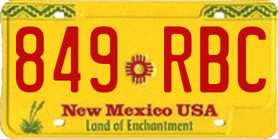 NM license plate 849RBC