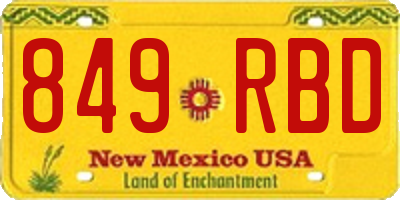 NM license plate 849RBD