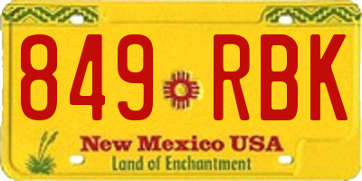 NM license plate 849RBK