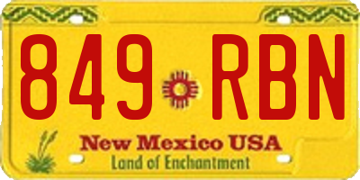 NM license plate 849RBN