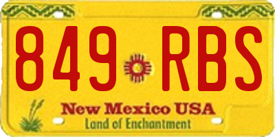 NM license plate 849RBS