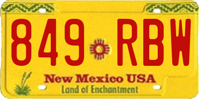 NM license plate 849RBW