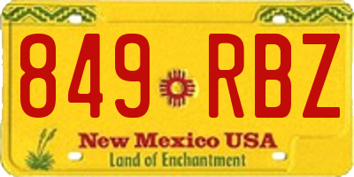NM license plate 849RBZ