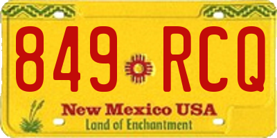 NM license plate 849RCQ