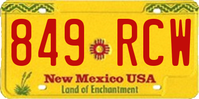 NM license plate 849RCW