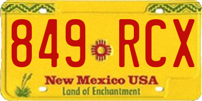 NM license plate 849RCX