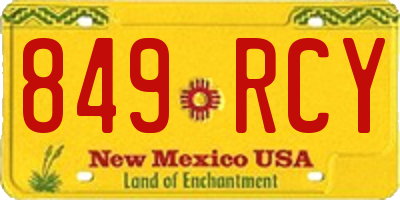 NM license plate 849RCY