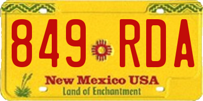 NM license plate 849RDA