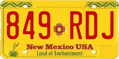 NM license plate 849RDJ