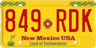 NM license plate 849RDK