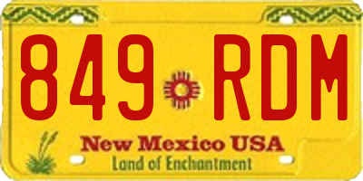 NM license plate 849RDM