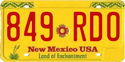 NM license plate 849RDO