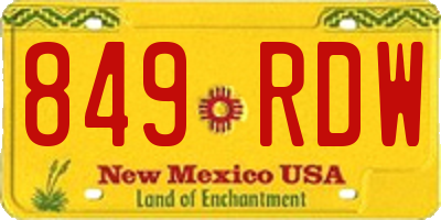 NM license plate 849RDW