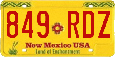 NM license plate 849RDZ