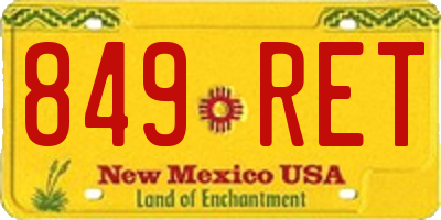 NM license plate 849RET