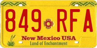 NM license plate 849RFA