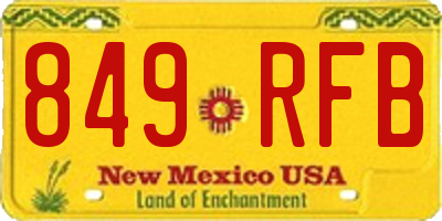 NM license plate 849RFB