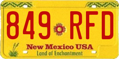 NM license plate 849RFD