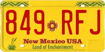 NM license plate 849RFJ