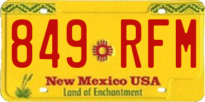 NM license plate 849RFM