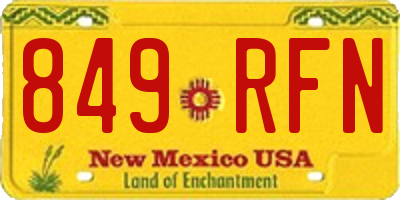 NM license plate 849RFN