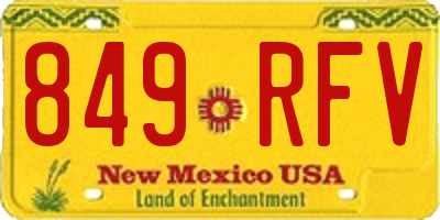NM license plate 849RFV