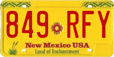 NM license plate 849RFY