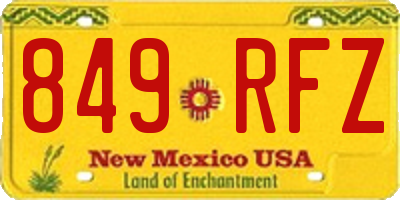 NM license plate 849RFZ
