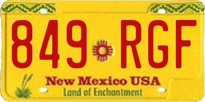 NM license plate 849RGF