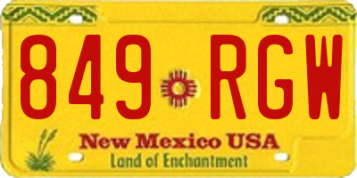 NM license plate 849RGW