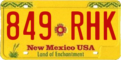 NM license plate 849RHK