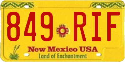 NM license plate 849RIF