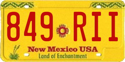 NM license plate 849RII