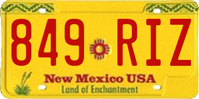 NM license plate 849RIZ
