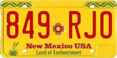 NM license plate 849RJO
