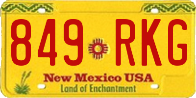 NM license plate 849RKG