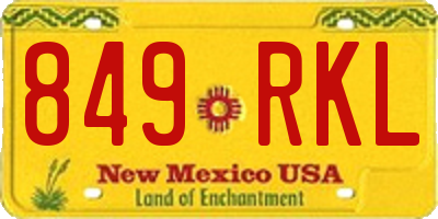 NM license plate 849RKL