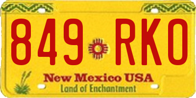 NM license plate 849RKO