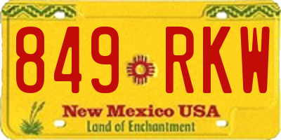 NM license plate 849RKW